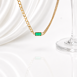 Emerald Bar Necklace