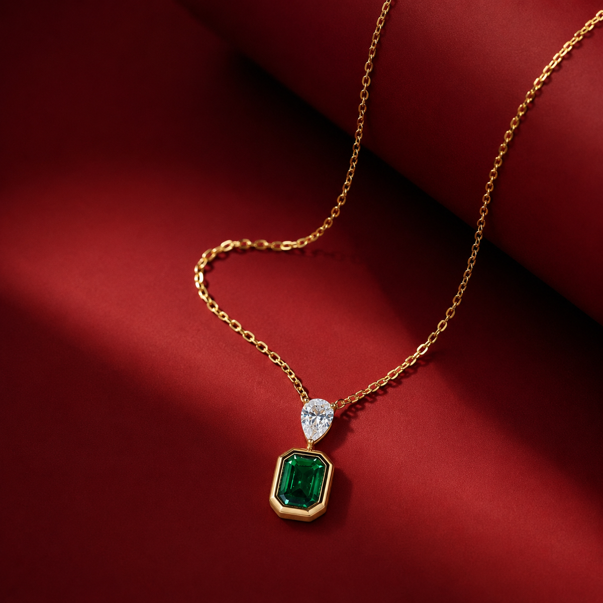 Emerald Charm Necklace