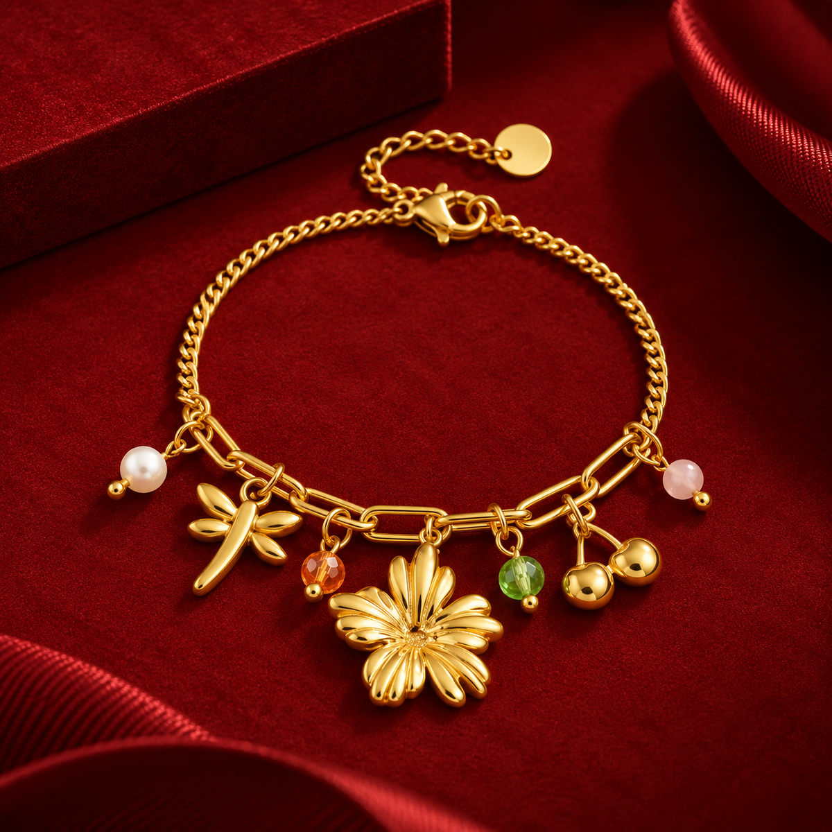 Floral Charm Bracelet