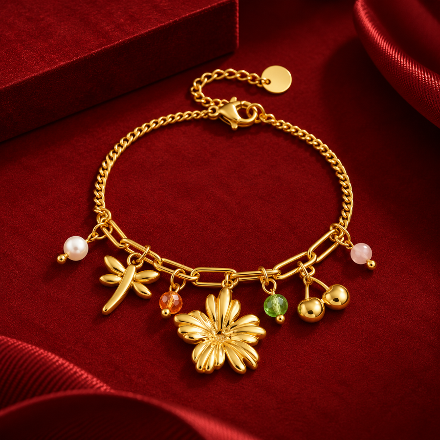 Floral Charm Bracelet