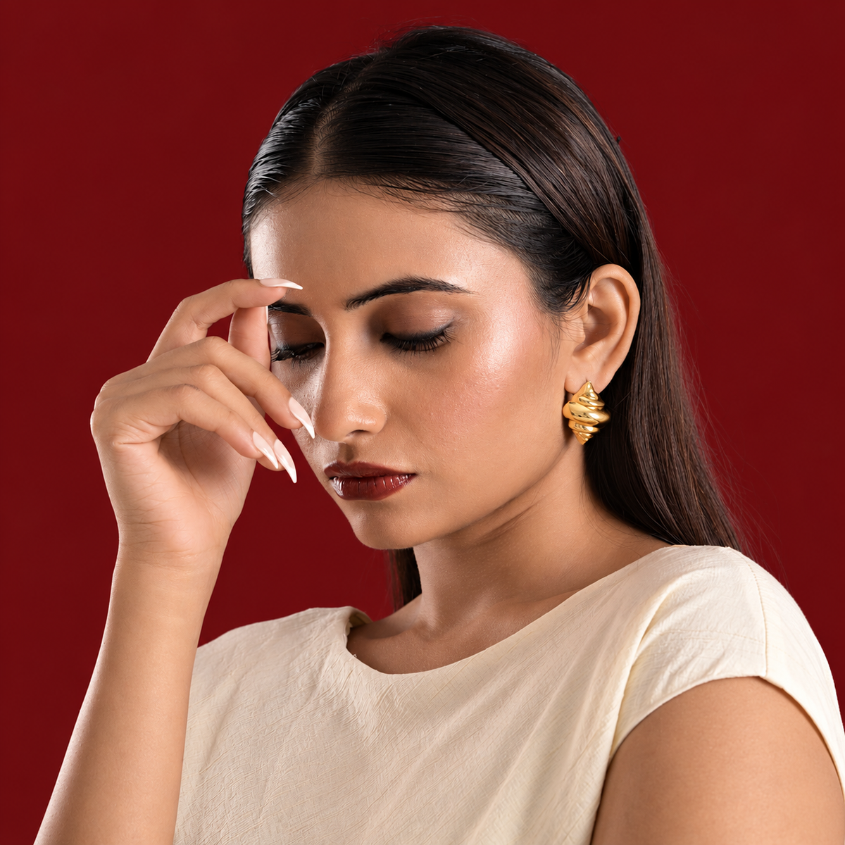 Folded Hoop Earrings