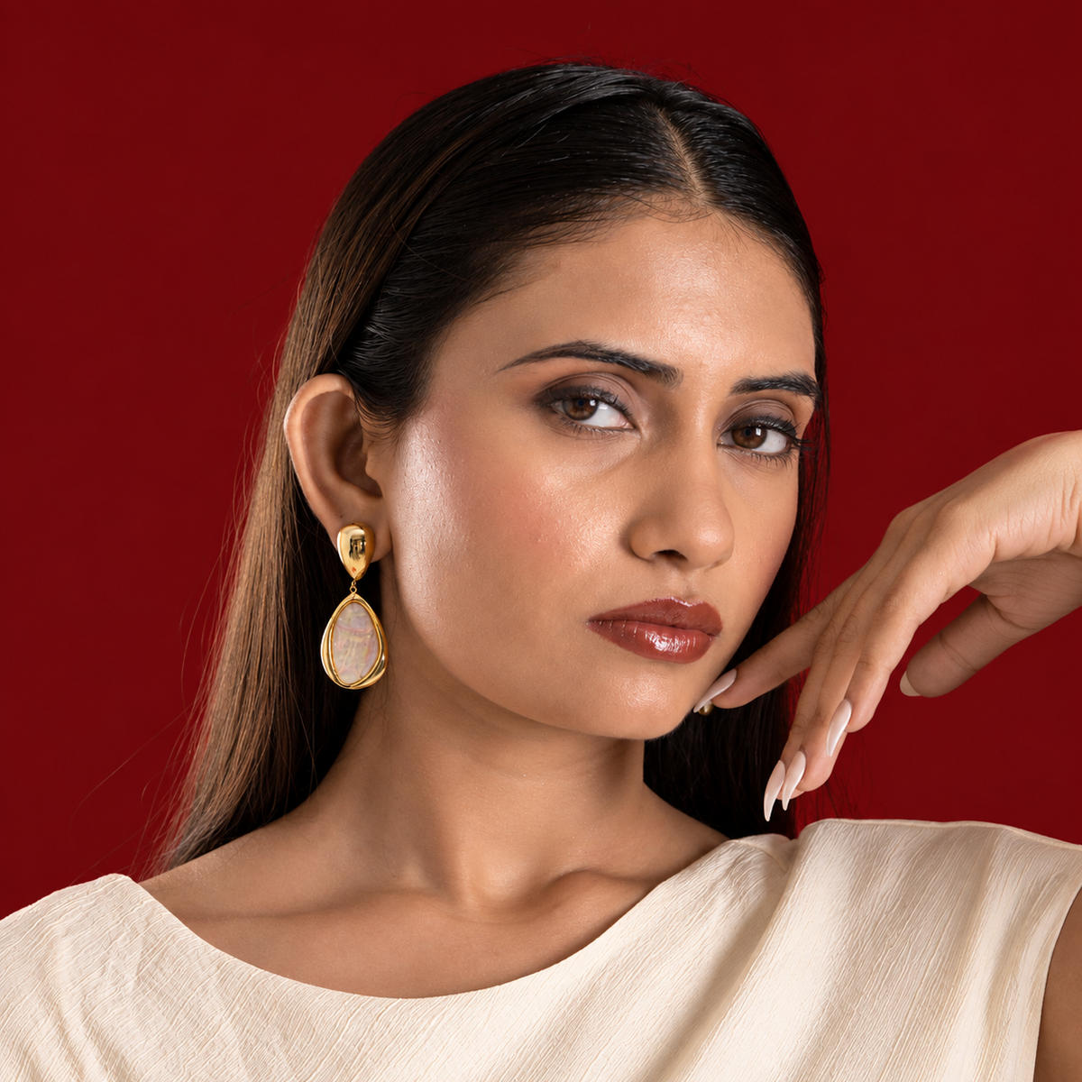 Oval Drop Earrings