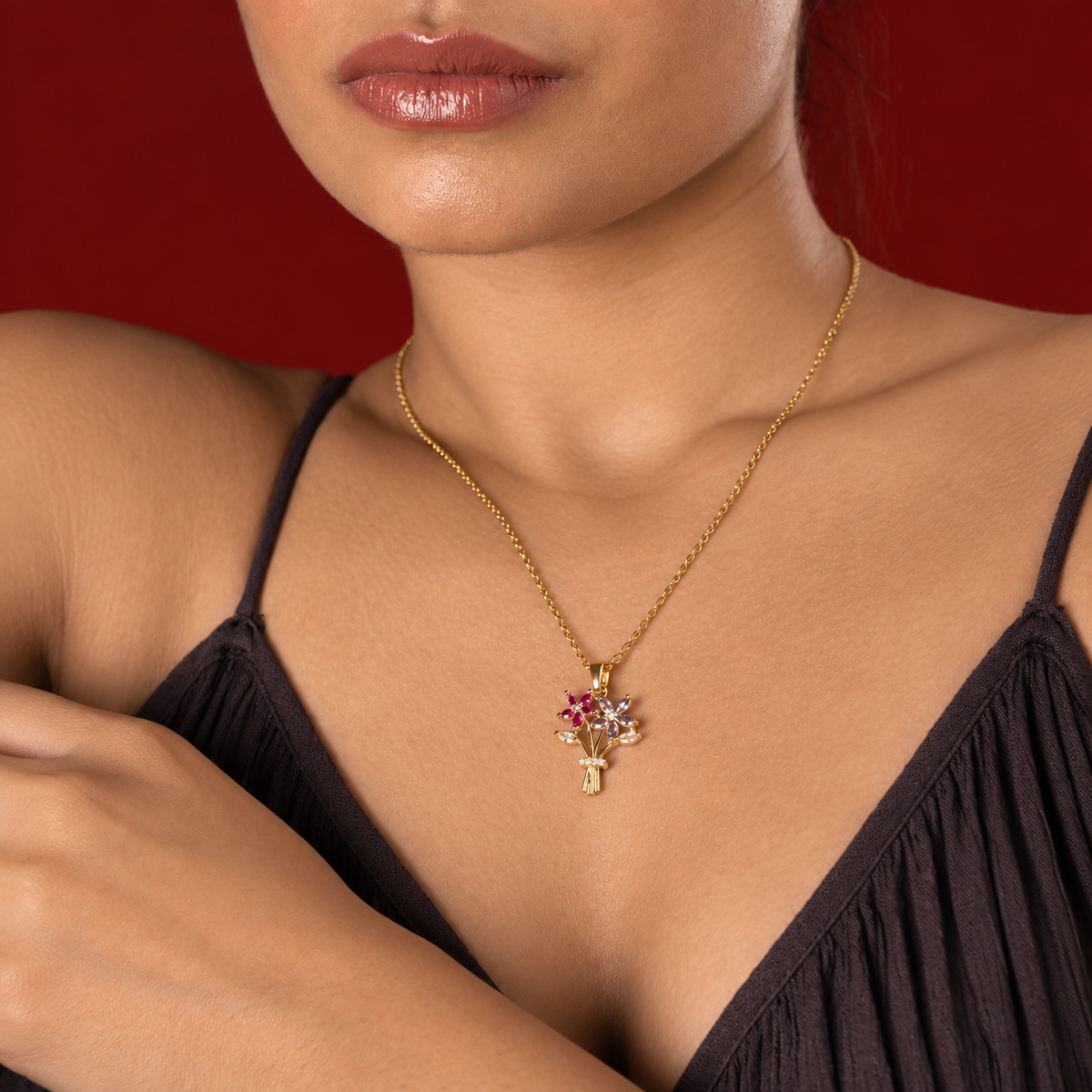 Floral Stone Necklace