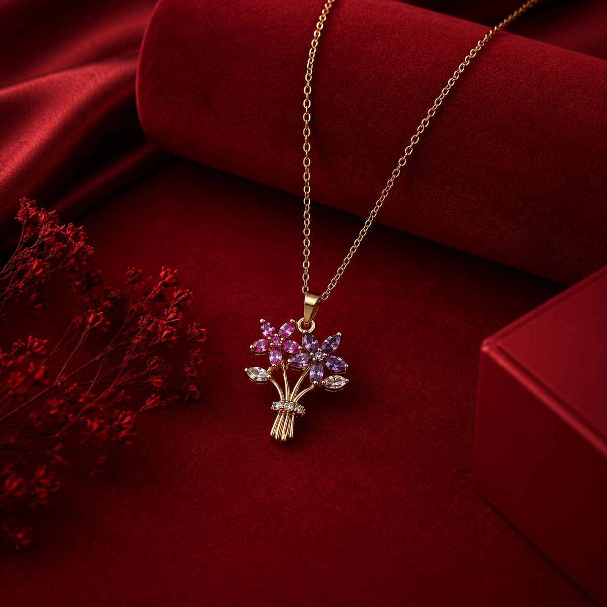 Floral Stone Necklace