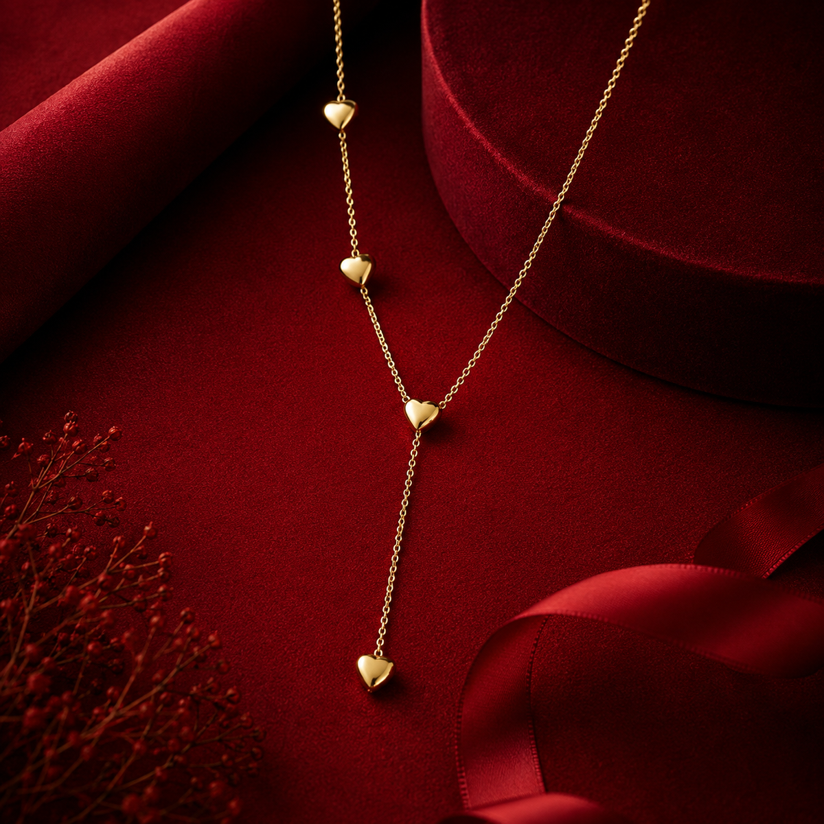 Long Drop Heart Necklace
