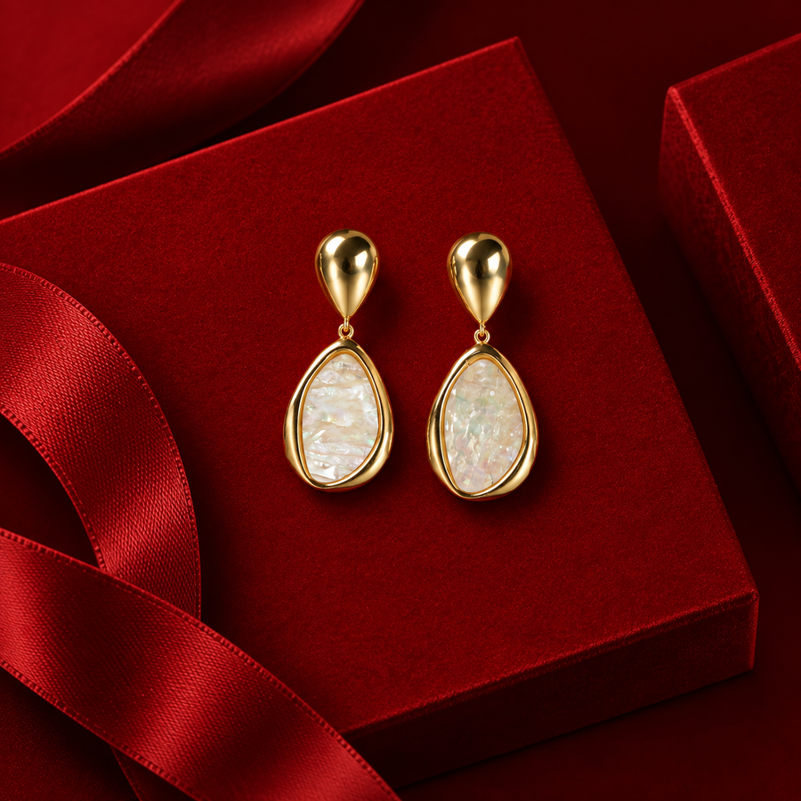 Oval Drop Earrings