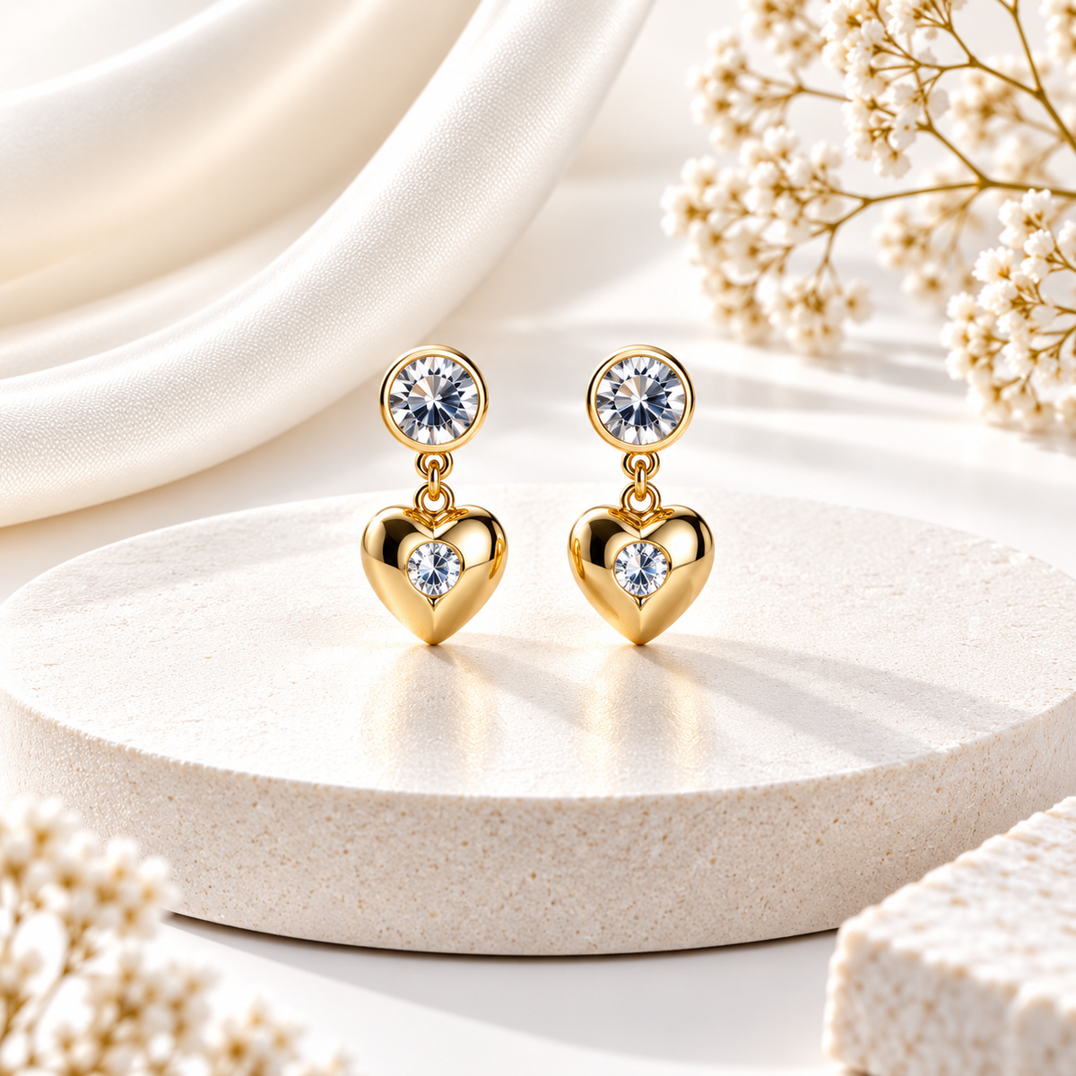 Crystal Heart Earrings