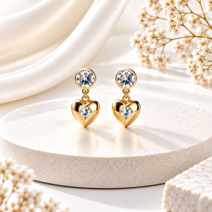 Crystal Heart Earrings