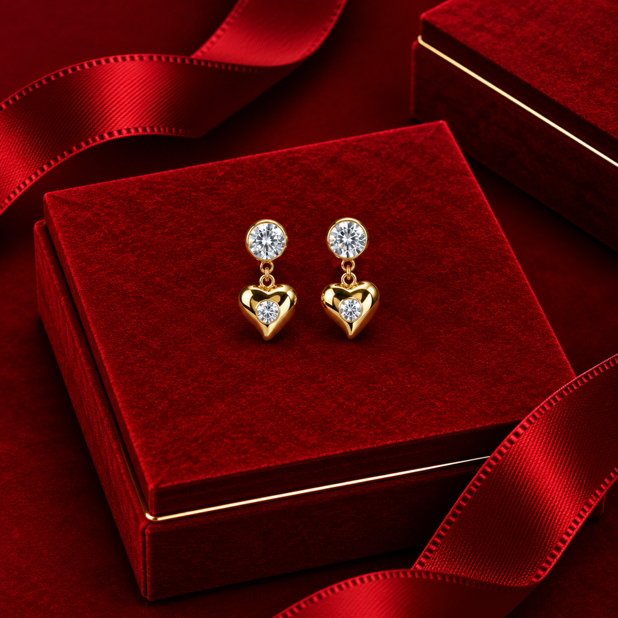 Crystal Heart Earrings
