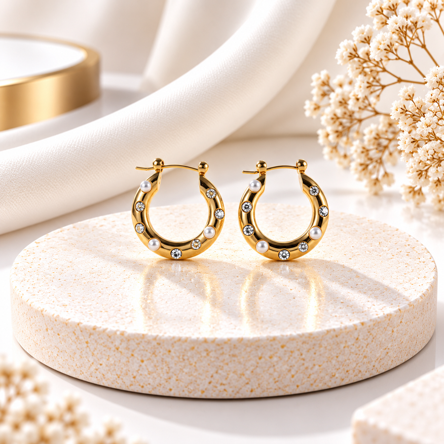 Pearl Hoop Earrings