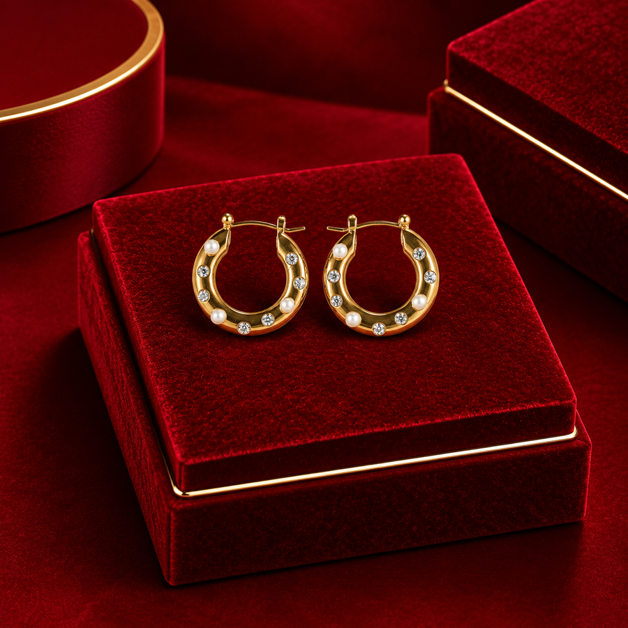 Pearl Hoop Earrings