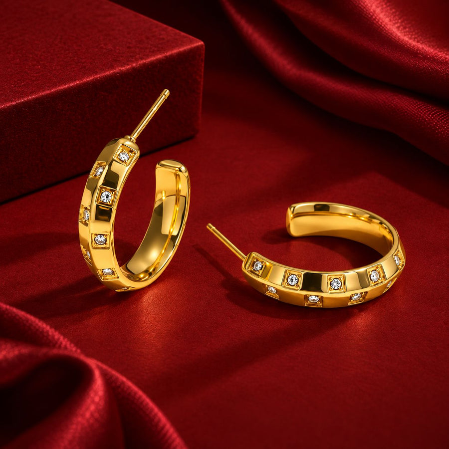 Crystal Luxe Hoop Earrings