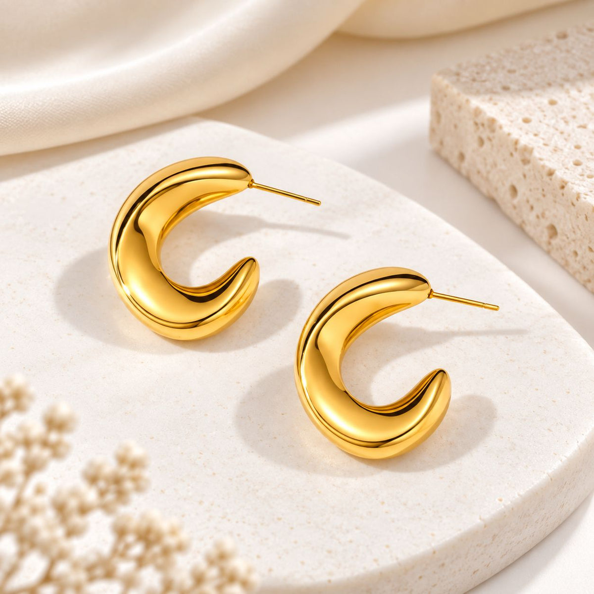 Crescent Luxe Hoops