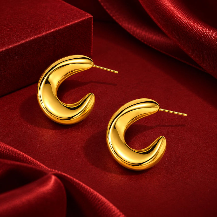 Crescent Luxe Hoops