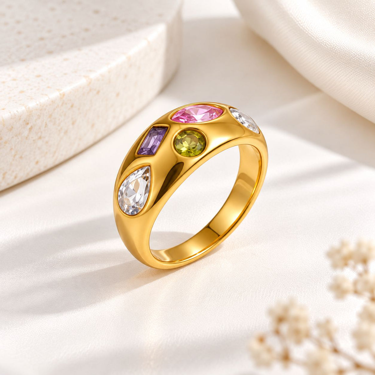 Gem Stone Band Ring