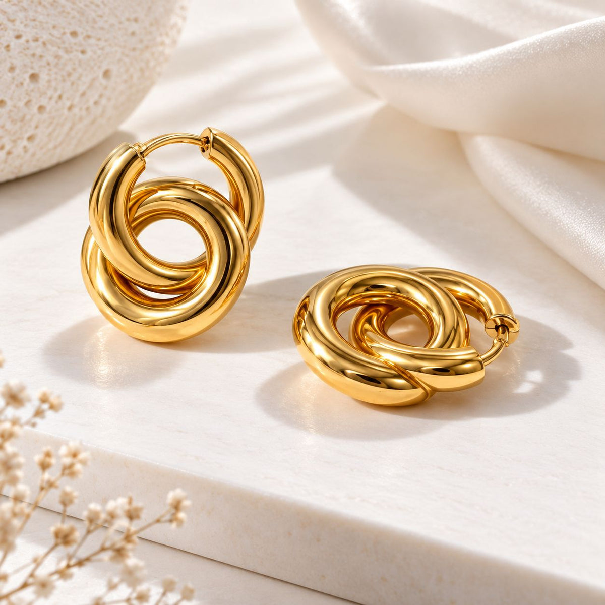 Luxe Interlocking Hoop Earrings