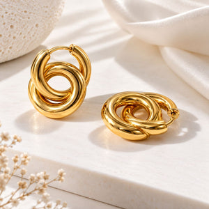 Luxe Interlocking Hoop Earrings