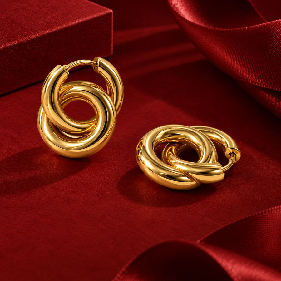 Luxe Interlocking Hoop Earrings